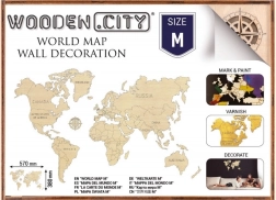 Holz-Weltkarte Größe M 57 × 38 cm WOODEN CITY