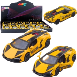 Metall-Rennauto 1:32 mit Pull-Back-Antrieb und öffnenden Türen – Gelb