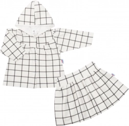 2-teiliges Set für Mädchen New Baby Cool Girls – Kapuzen-Sweatshirt und Rock, weißes Karo