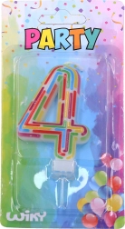 Party-Kerze für Kuchen Zahl 4 – Striche
