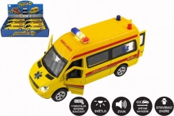 Ambulanz – Metall-Kunststoff-Auto mit Licht und Sound, 15 cm, Rückziehantrieb