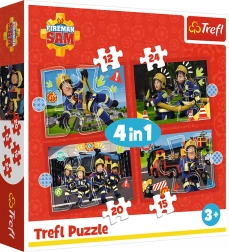 Puzzle Feuerwehrmann Sam 4-in-1 (12–24 Teile)