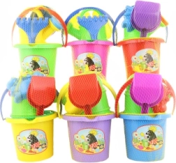 Sandspiel-Set mit Motiv – Eimer, Schaufel, Harke und Gießkanne