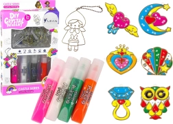 Vitrage-Anhänger zum Ausmalen – Set 6 Stk. mit schnell trocknenden Farben