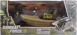 Militär-Set mit Boot, Motorrad und Figuren