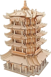 Holz-3D-Puzzle Yellow Crane Tower