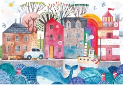 Puzzle-Set Hafen 250 Teile mit Aufklebern