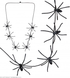 Schwarze Halskette mit Spinnen