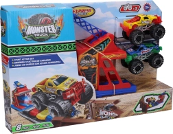 Autos Monstertruck Stunt‑Bahn mit 2 Metallautos
