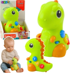 Interaktiver Dinosaurier auf Rädern mit Lichtern und Geräuschen für Babys