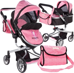 Puppenwagen 2-in-1 Princess rosa‑schwarz