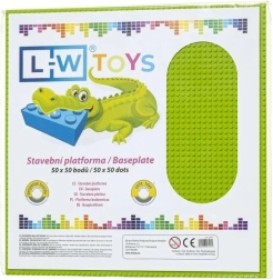 Große Bauplatte 50×50 Noppen, limettengrün