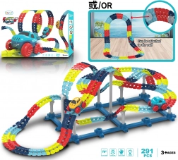 Zug-Set mit Auto, 291 Teile, batteriebetrieben