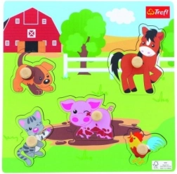 Mini-Holzpuzzle Bauernhof, 5 Teile