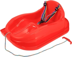 Kunststoffschlitten mit Rückenlehne BABY MIX Mini rot