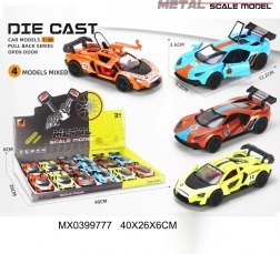 Metall-Rennauto 1:36 mit zu öffnenden Türen und Schwungradantrieb