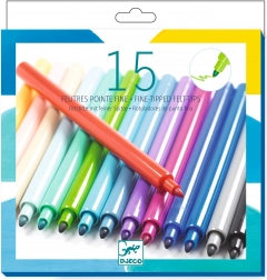 Djeco Filzstifte mit feiner Spitze, 15 Stk.