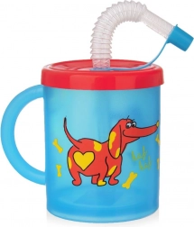 Kinderbecher mit Strohhalm Hund 260 ml