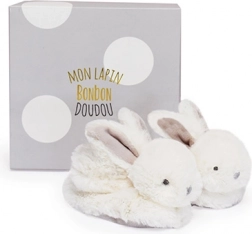 Doudou Set Häschen-Booties mit Rasseln beige