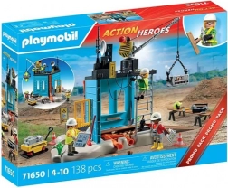 Playmobil Action Heroes – Baustelle mit Kran und Figuren