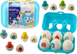 Farbset von sechs geometrischen Dino-Eiern