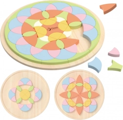 Pastellfarbene Mandala Montessori Mosaik Blumen