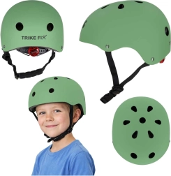 Kinder-Fahrradhelm Trike Fix mit LED-Licht M 55–58 cm – Dunkelgrün