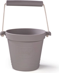 Dunkelgrauer Silikon-Strandeimer BIGJIGS TOYS