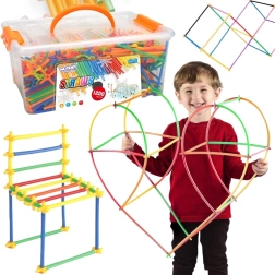 Woopie Konstruktionsset aus bunten Strohhalmen, 1200 Teile