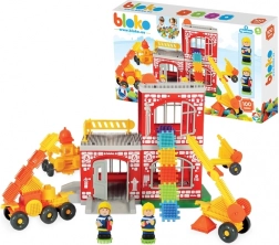 Kreatives Baukasten-Set Pin Bricks Feuerwehrstation 100 Stk + 2 Figuren