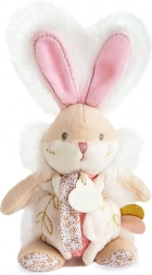 Doudou-Spielzeug Häschen mit Rassel und Schnullerhalter 21 cm – Rosa