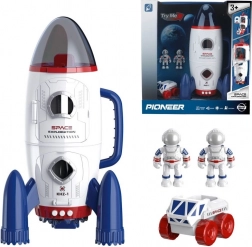 Weltraumrakete mit Lichteffekten und Astronauten 29,1 × 15,8 × 15 cm