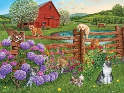 Puzzle COBBLE HILL Katzen auf dem Bauernhof XL 275 Teile