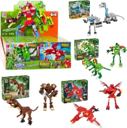 Konstruktionsset Dinosaurier und Roboter 2-in-1, 50–70 Teile, Modell-Mix