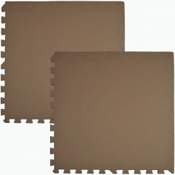 Schaumstoffmatte HUMBI 120 × 60 – große wasserdichte Puzzle, sicher für Kinder, dunkelbeige (Cappuccino) – 2 Stk.