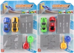 Set mit Abschussautos, Plattform und Crash-Wand