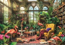 Puzzle Bibliothek in der Vitrine 1000 Teile