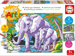 Malen nach Zahlen: Elefanten und Zebras EDUCA