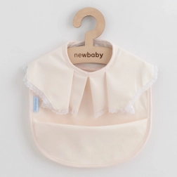 Luxuriöses abwaschbares Kinderlätzchen NEW BABY 34 × 25 cm, für Mädchen