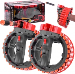 Elektrische Schaumblaster GROWLER – Set mit 2 Stück, Akkus und Saugnapf-Pfeilen