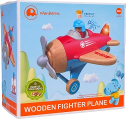 Rotes Holzflugzeug mit Licht und Sound