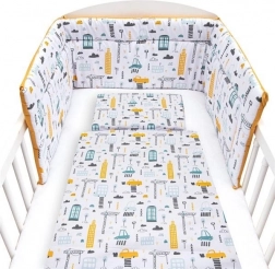 3-teiliges Baumwoll-Bettwäscheset für das Kinderbett New Baby Stadt senfgelb 90×120 cm