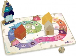 Vilac Spiel Die drei kleinen Schweinchen – kooperatives Holz-Brettspiel für Kinder