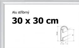 Aluminiumrahmen 30x30 cm in Silberfarbe