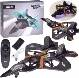 RC-Drohne Raptor mit Schutzrotoren und LED-Beleuchtung – Silber