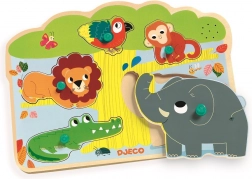Einlegepuzzle Dschungeltiere mit Klängen Djeco