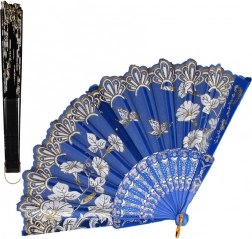 Bunter Fächer zum Zusammenklappen mit Blumenmuster 23 cm