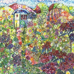 Quadratisches Puzzle Blaues Häuschen 1000 Teile