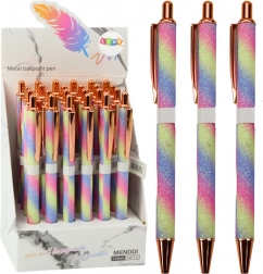 Automatische metallische Glitzerschreibstift blaue Mine 1,0 mm