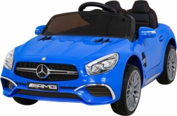 Kinder-Elektroauto MERCEDES-BENZ AMG SL 65, blau, 12 V, Fernbedienung, LED, Ökoleder, EVA-Räder
